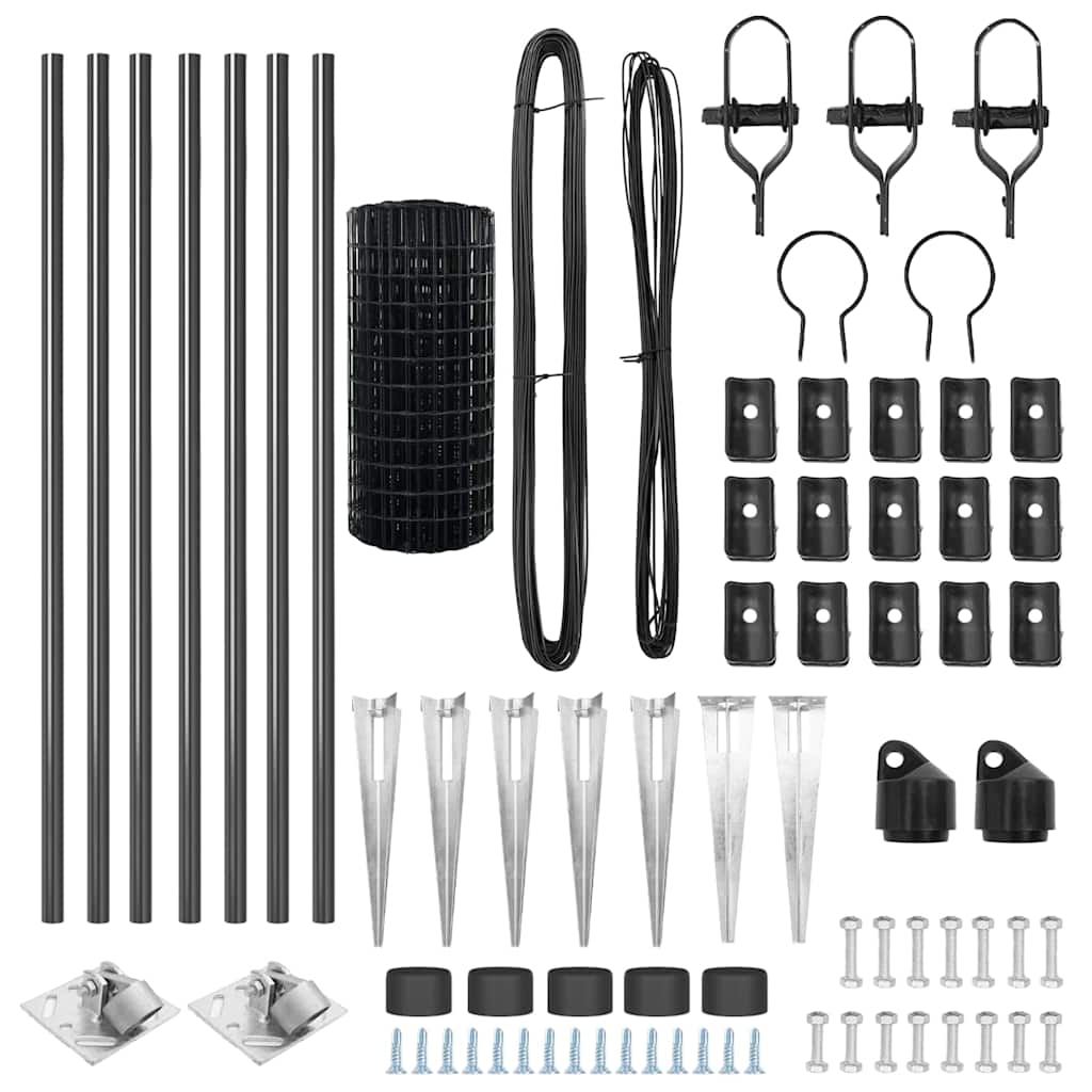 Τεντώτο με στήριγμα Γκρι 0,8 x 10 m Χάλυβας και PVC