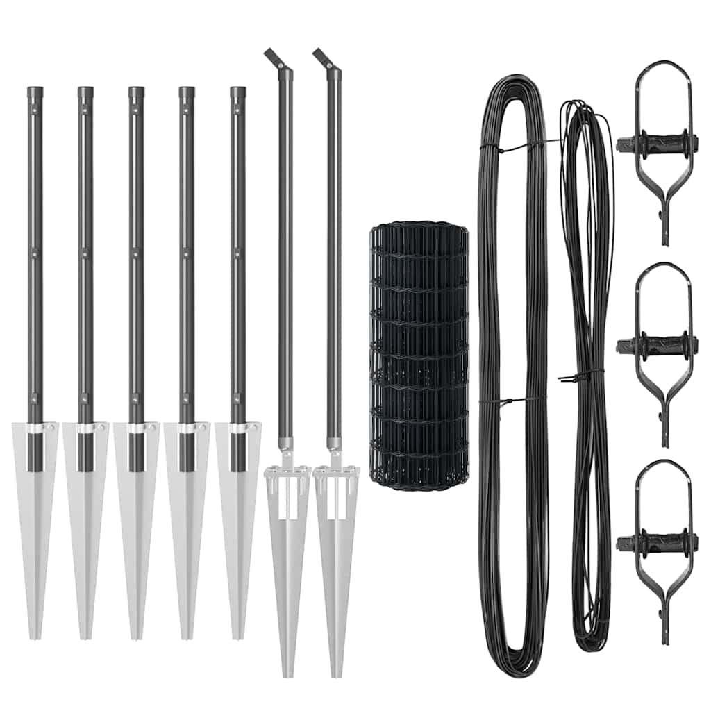 Τεντώτο με στήριγμα Γκρι 1 x 10 m Χάλυβας και PVC