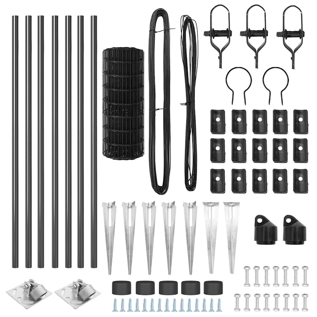 Τεντώτο με στήριγμα Γκρι 1 x 10 m Χάλυβας και PVC