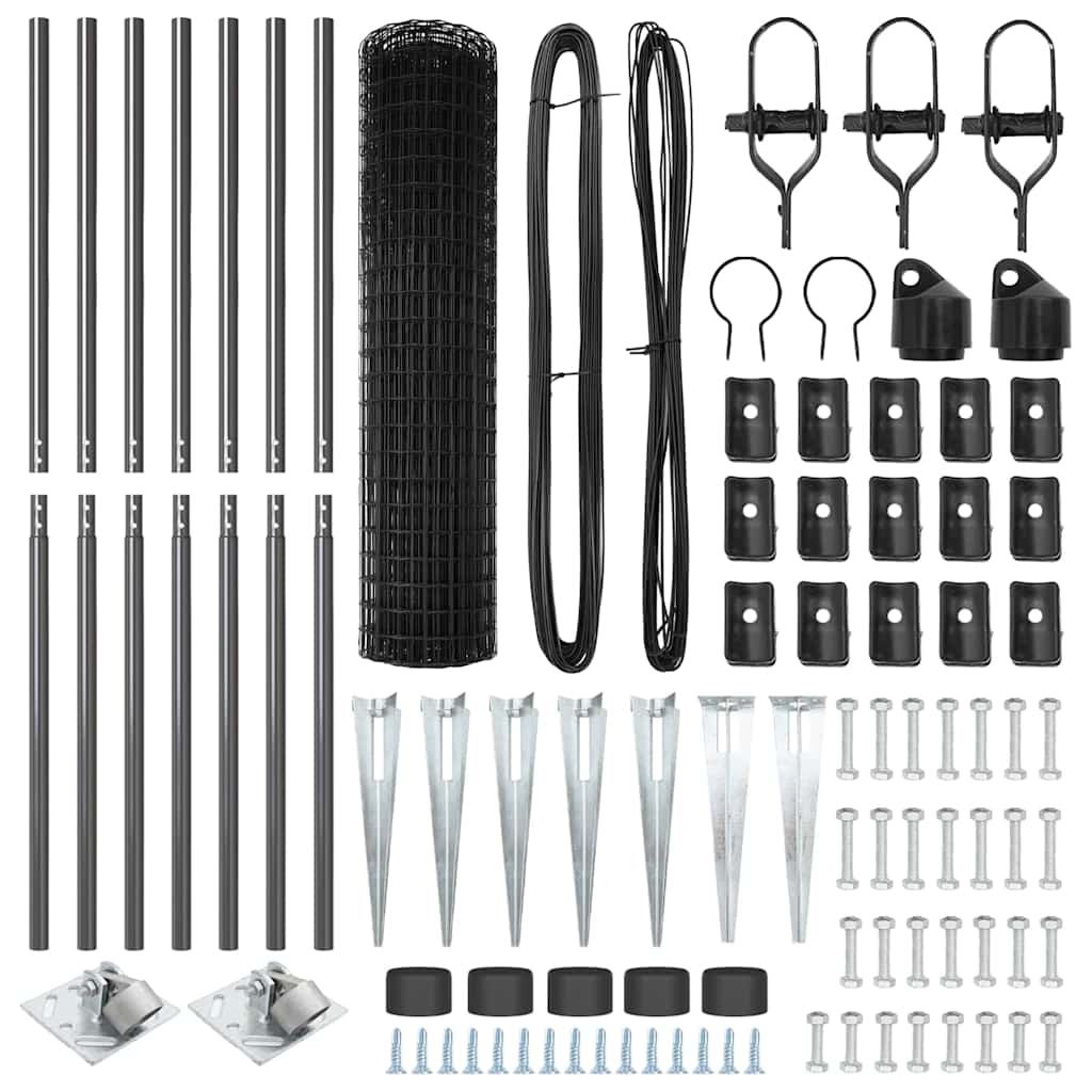 Τεντώτο με στήριγμα Γκρι 1,4 x 10 m Χάλυβας και PVC