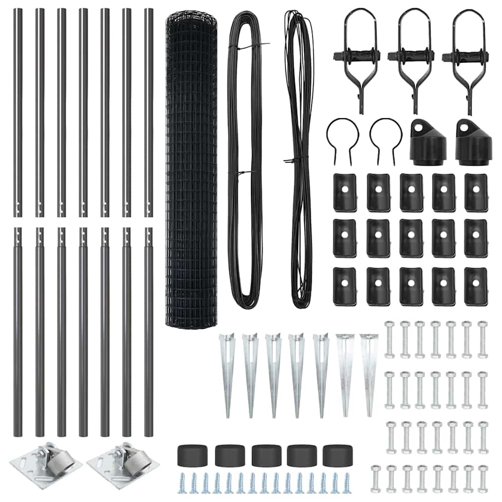 Τεντώτο με στήριγμα Γκρι 1,6 x 10 m Χάλυβας και PVC