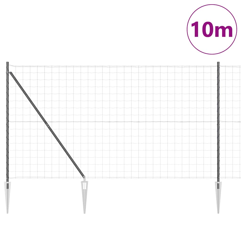 Ευρωπαϊκός Φράκτης με Ακίδες 10 x 1,5 m PVC-Επικαλυμμένο Ατσάλι