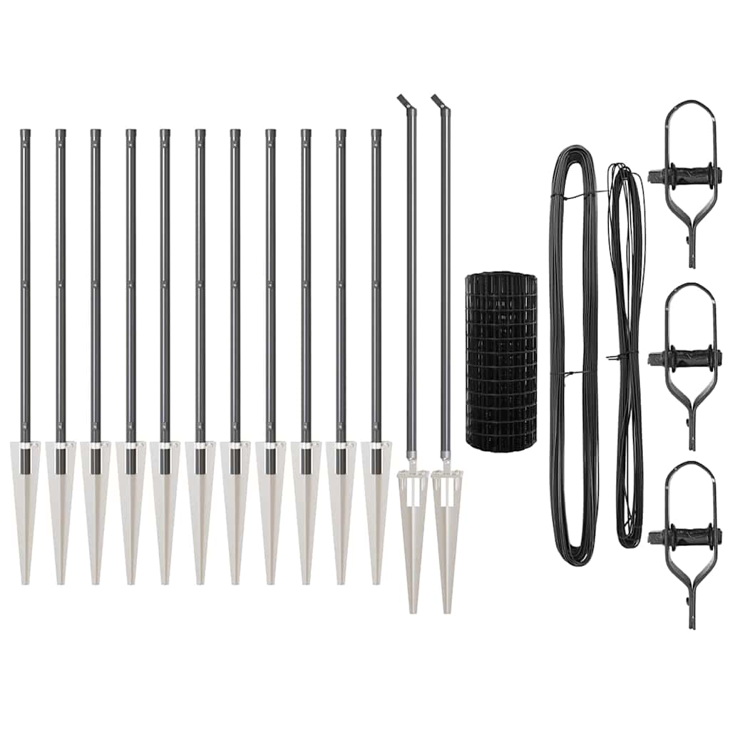 Τεντώτο με στήριγμα Γκρι 1 x 25 m Χάλυβας και PVC