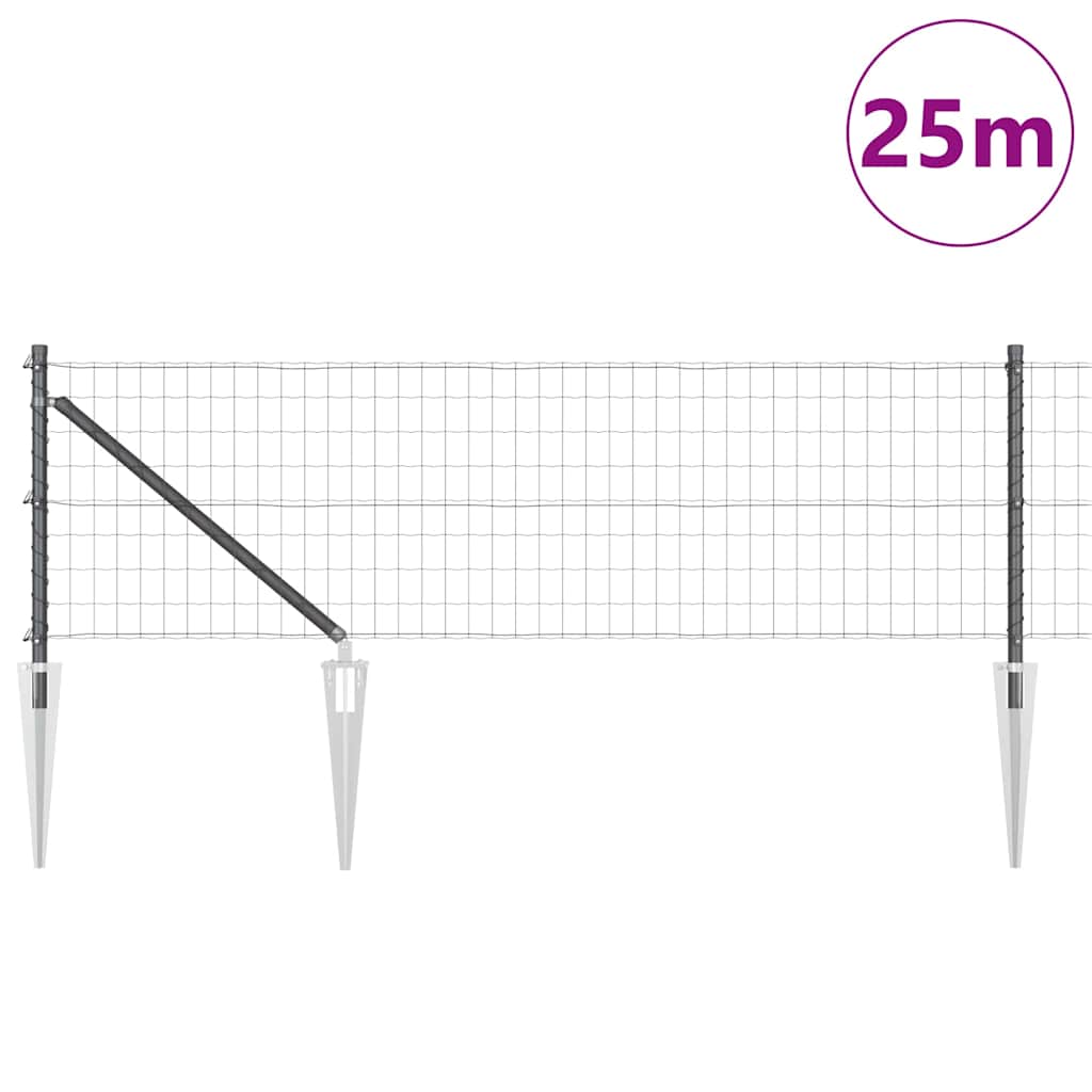 Ευρωπαϊκός Φράκτης με Ακίδες 25 x 0,4 m PVC-Επικαλυμμένο Ατσάλι