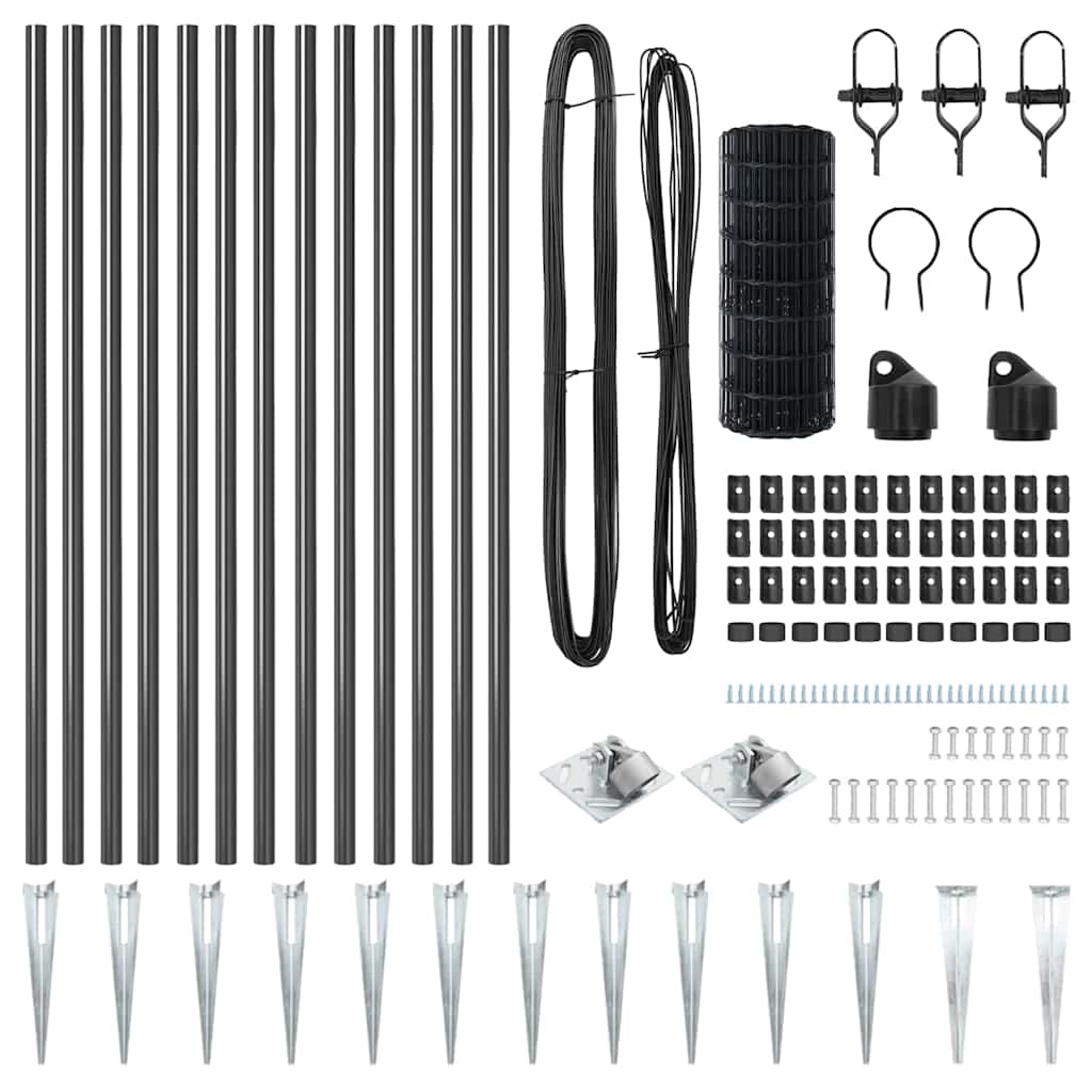 Τεντώτο με στήριγμα Γκρι 0,6 x 25 μ Χάλυβας και PVC