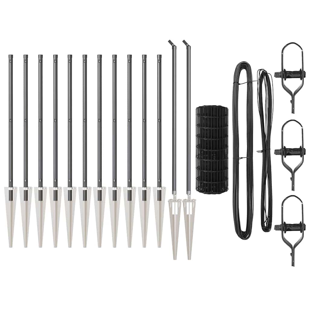 Τεντώτο με στήριγμα Γκρι 0,8 x 25 m Χάλυβας και PVC