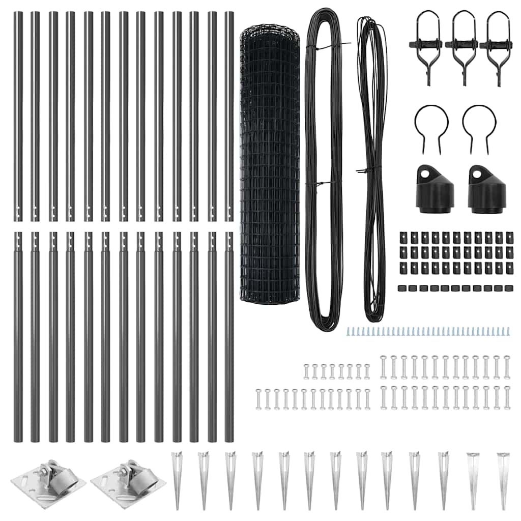 Τεντώτο με στήριγμα Γκρι 1,2 x 25 m Χάλυβας και PVC