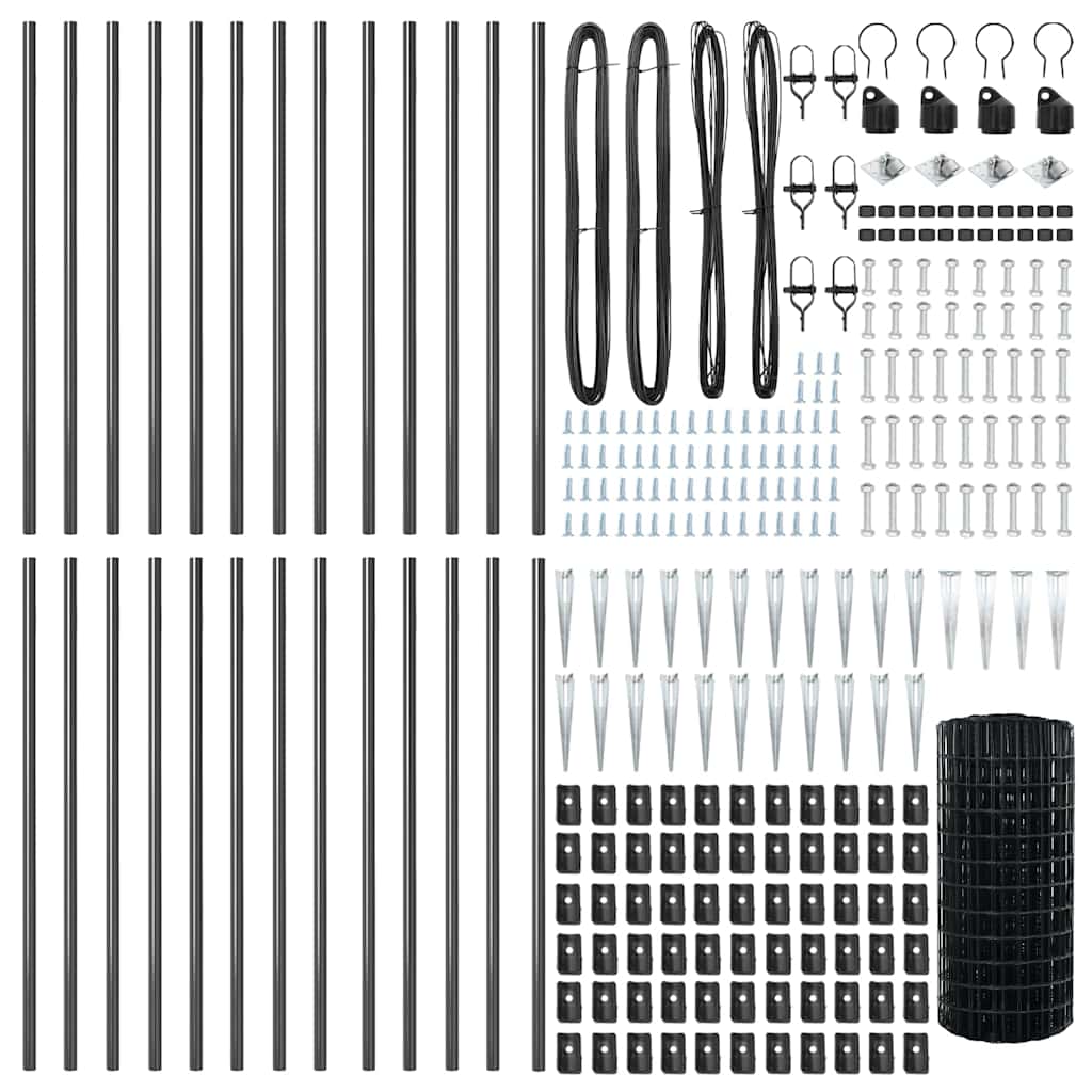 Τεντώτο με στήριγμα Γκρι 0,6 x 50 μ. Χάλυβας και PVC