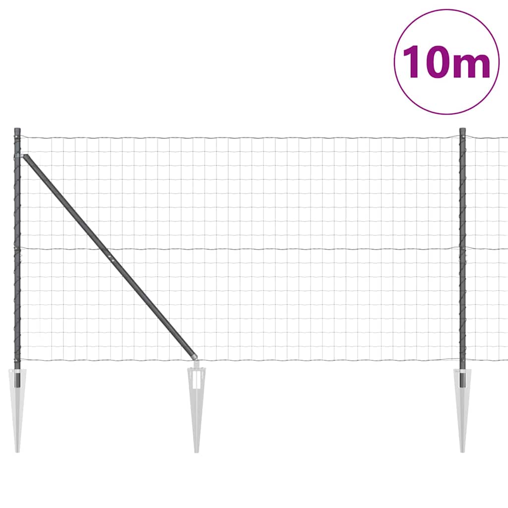 Ευρωπαϊκός Φράκτης με Ακίδες 10 x 1,2 μ PVC-Επικαλυμμένο Ατσάλι