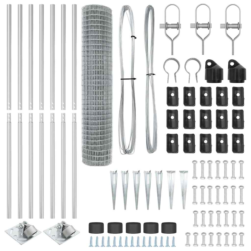 Τεντώτο με στήριγμα Ασημί 1,5 x 10 m Ατσάλι