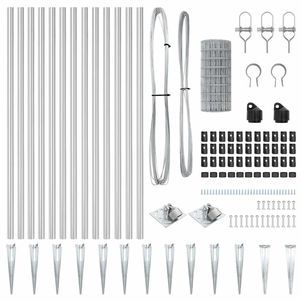Τεντώτο με στήριγμα Ασημί 0,4 x 10 μ Ατσάλι