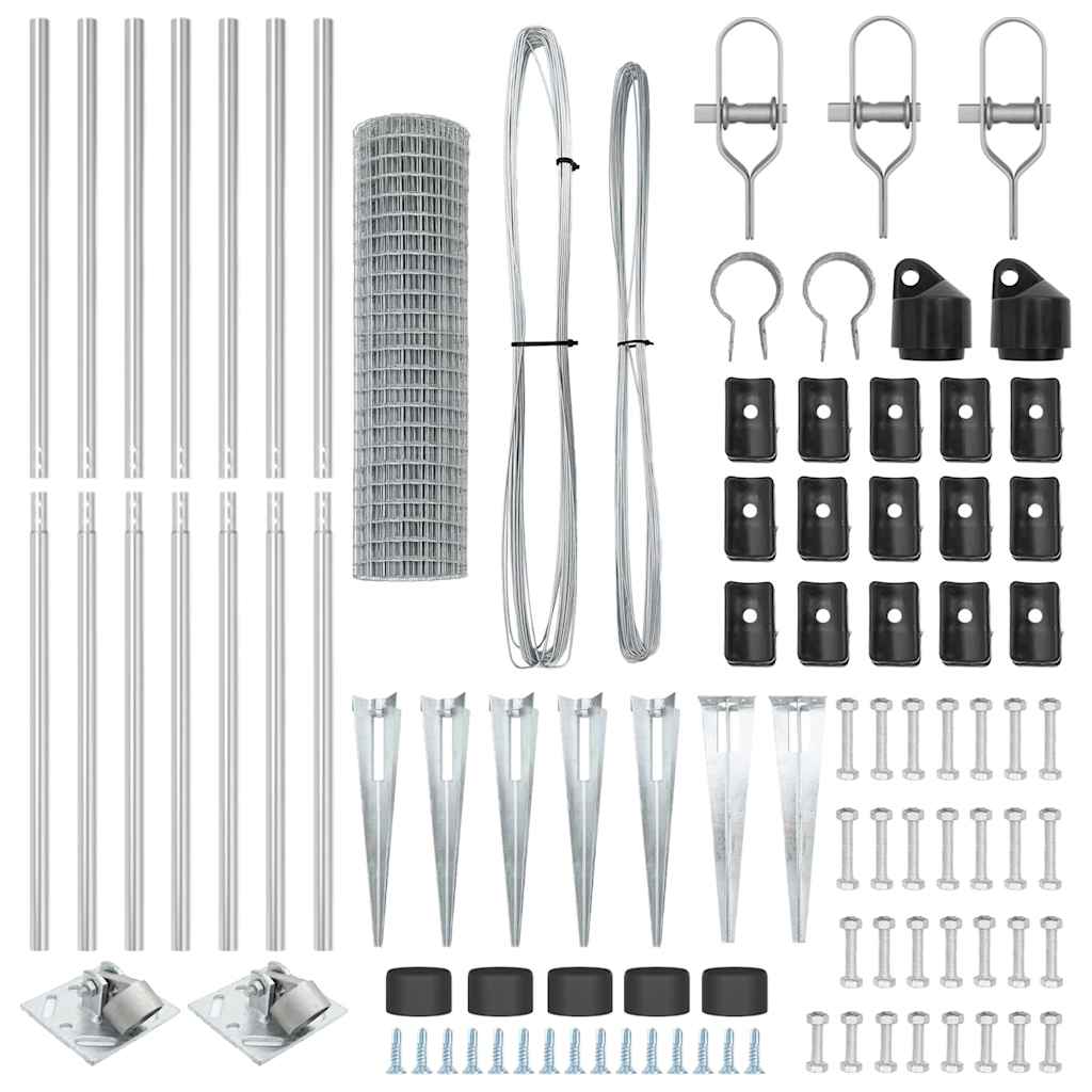 Τεντώτο με στήριγμα Ασημί 1,2 x 10 m Ατσάλι