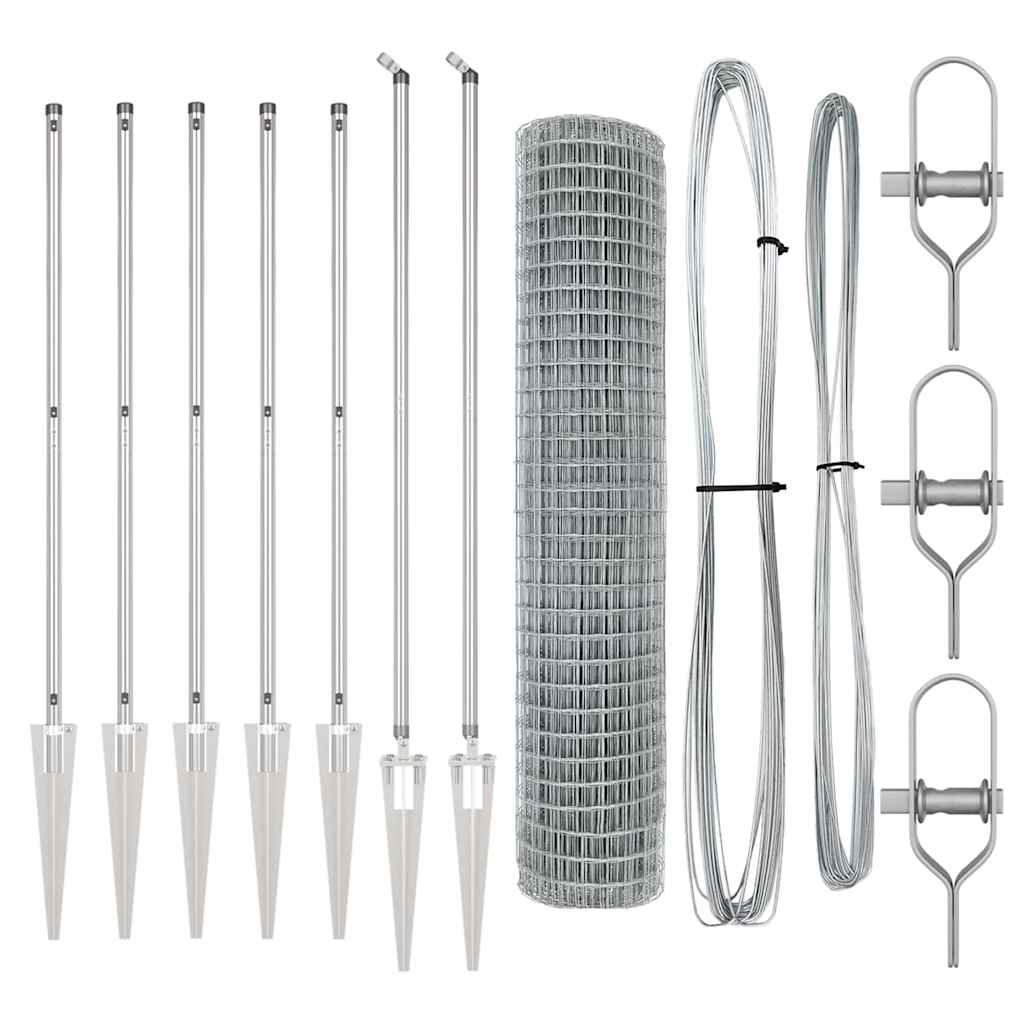 Τεντώτο με στήριγμα Ασημί 1,5 x 10 m Ατσάλι