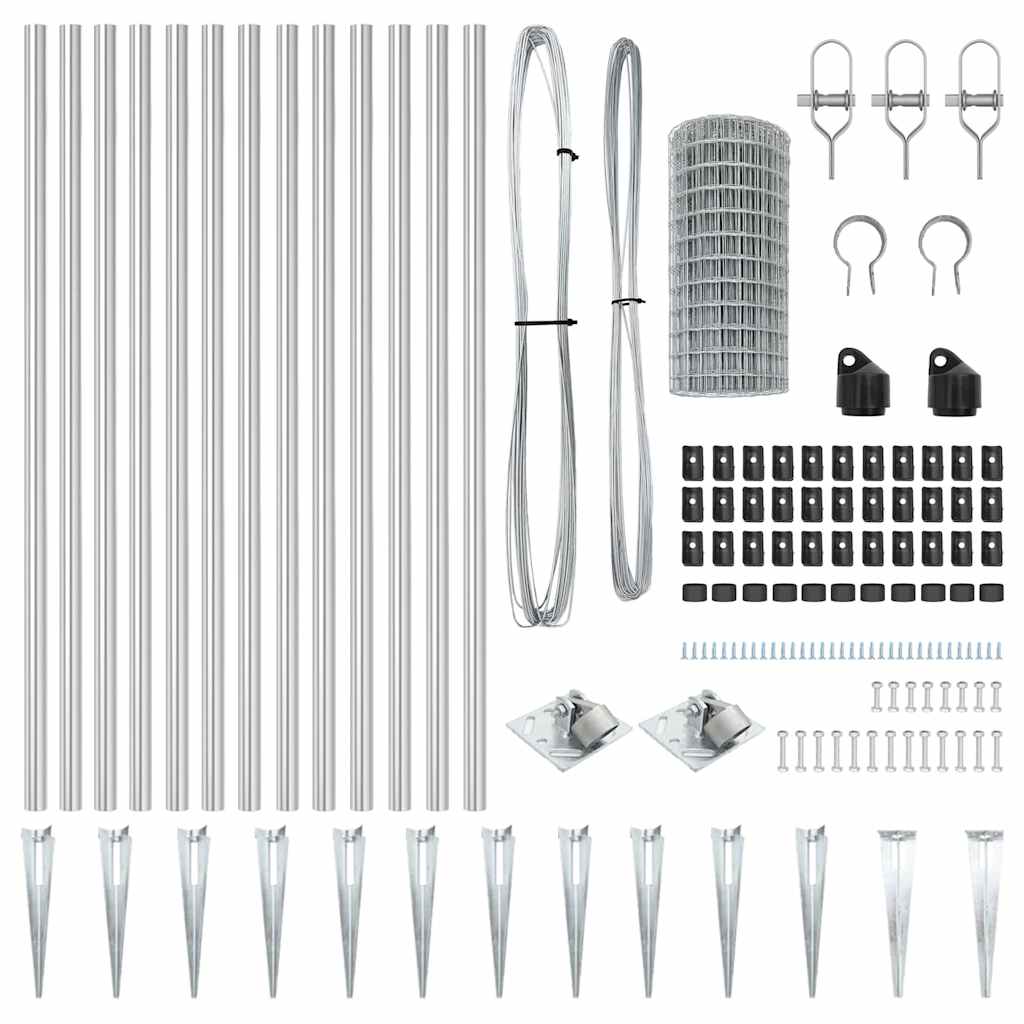 Τεντώτο με στήριγμα Ασημί 0,6 x 25 μ Ατσάλι