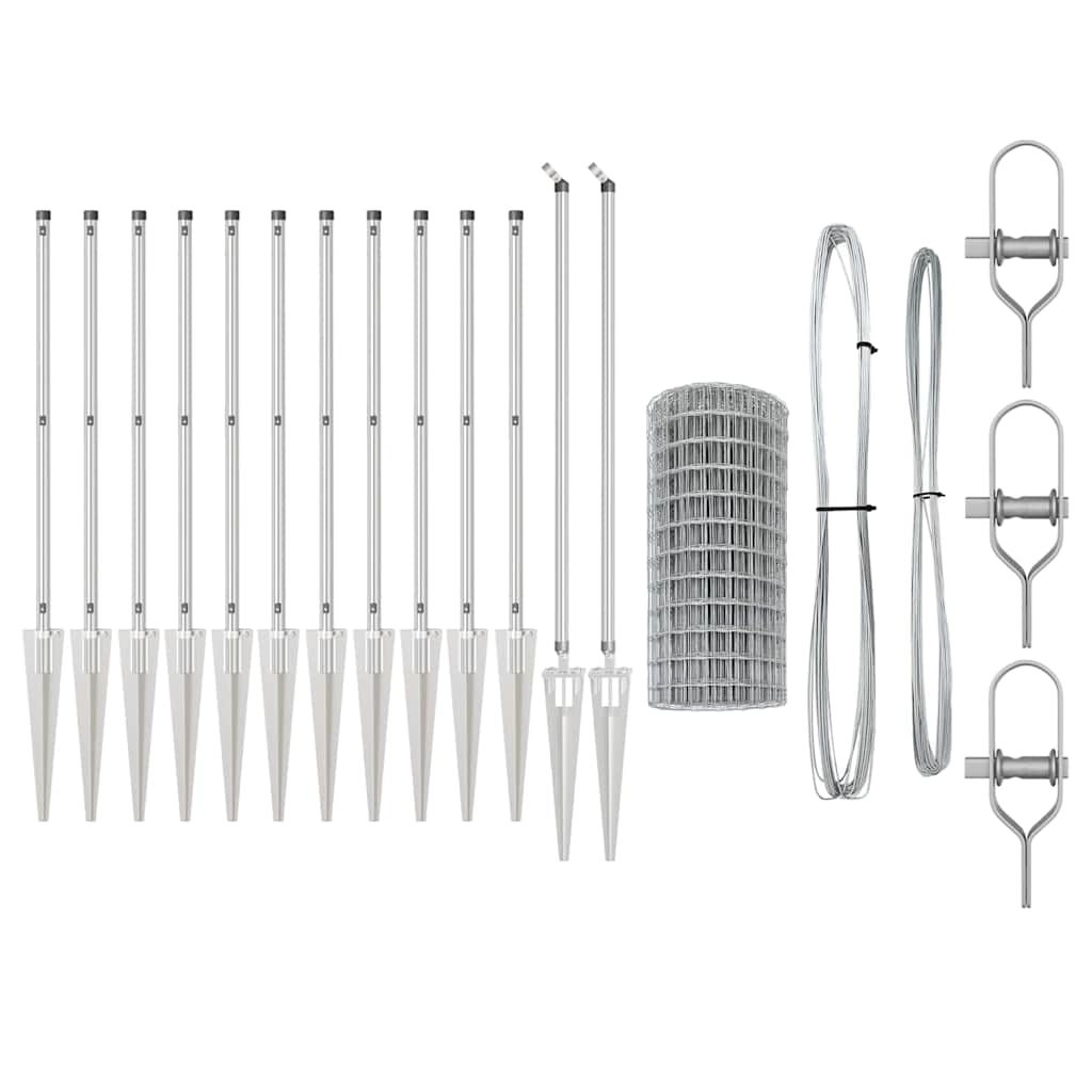 Τεντώτο με στήριγμα Ασημί 1 x 25 m Ατσάλι