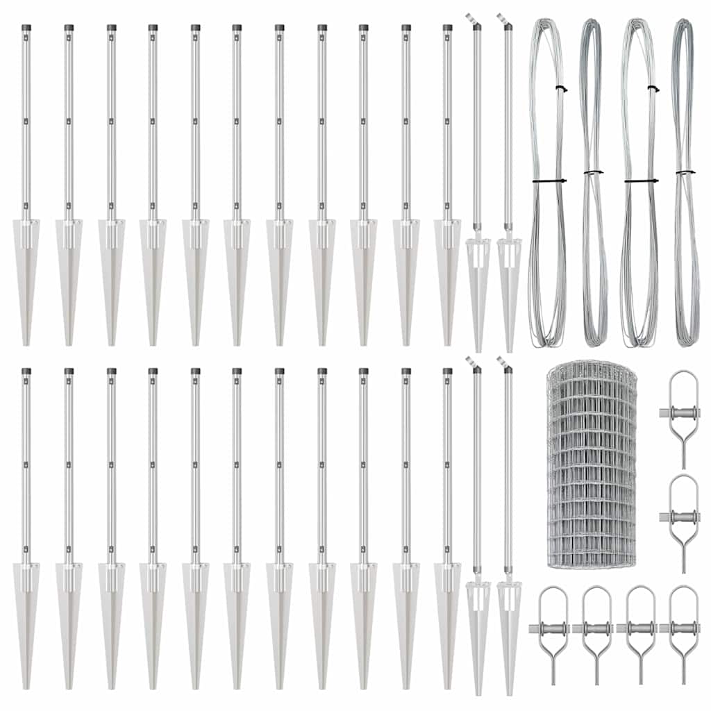 Τεντώτο με στήριγμα Ασημί 0,4 x 50 μ. Ατσάλι