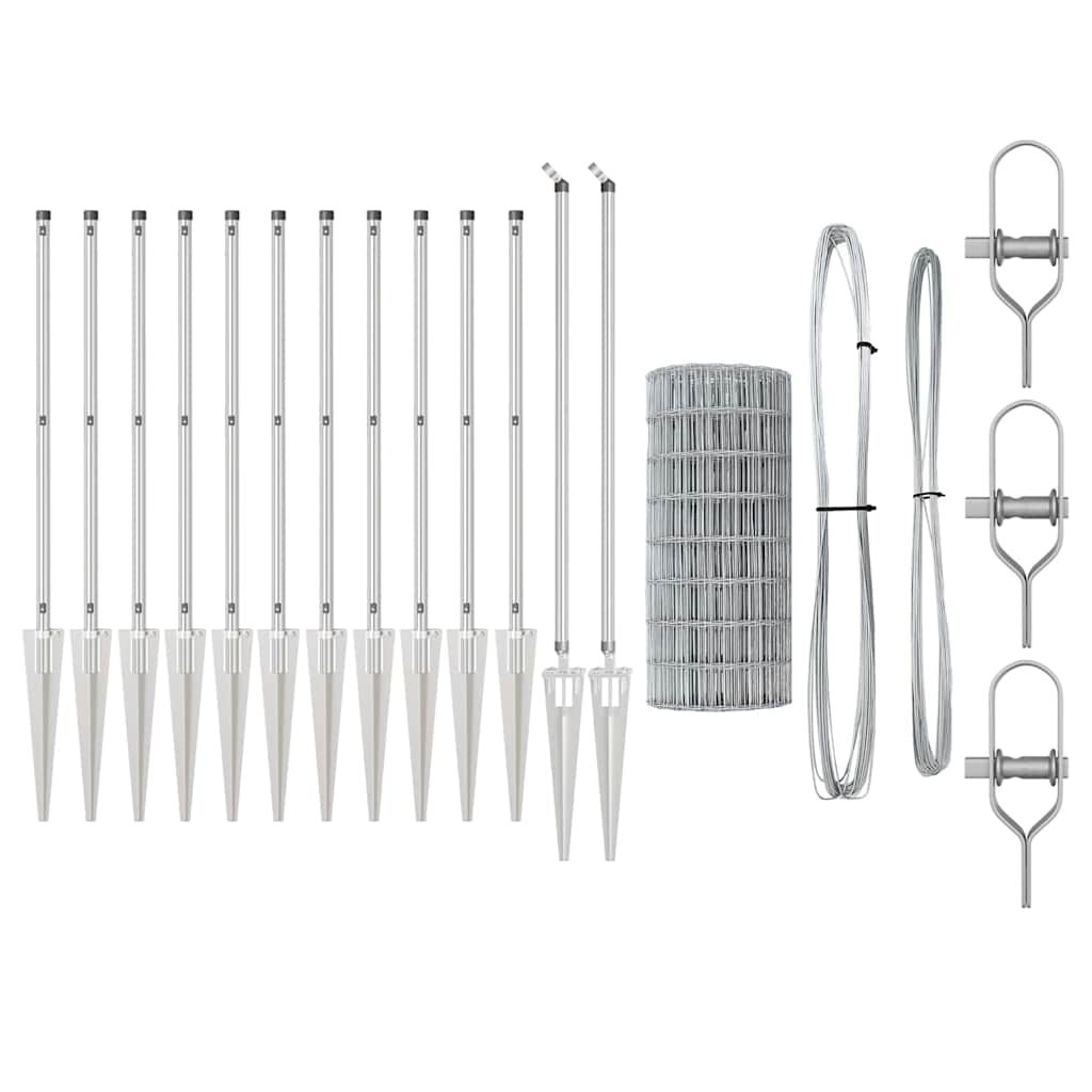 Τεντώτο με στήριγμα Ασημί 0,6 x 10 μ Ατσάλι