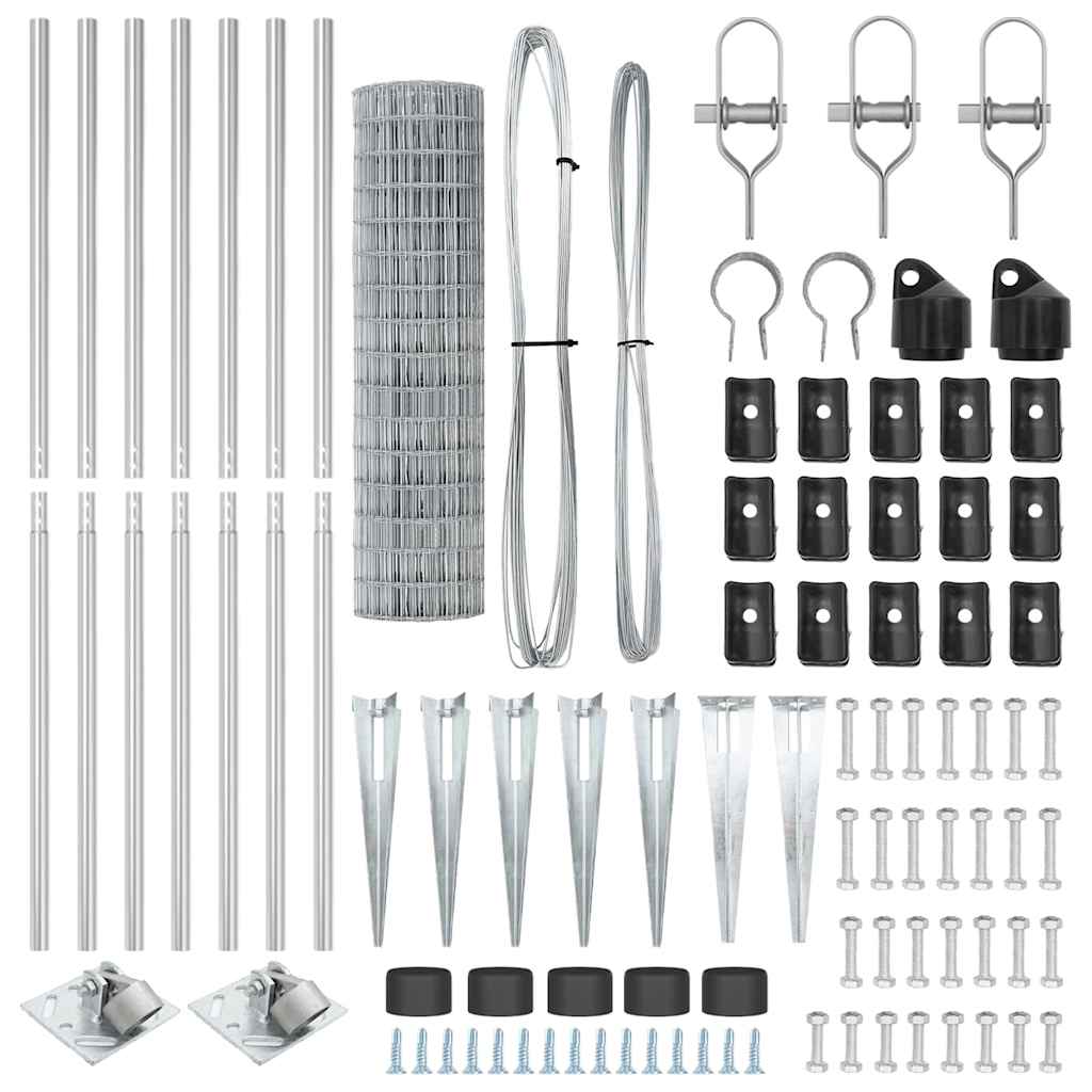 Τεντώτο με στήριγμα Ασημί 1,4 x 10 m Ατσάλι