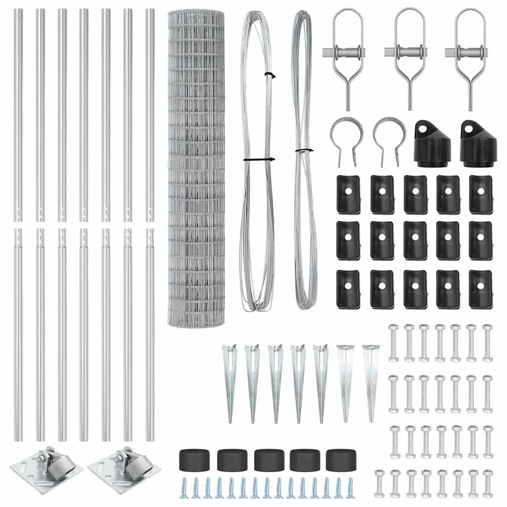 Τεντώτο με στήριγμα Ασημί 1,6 x 10 m Ατσάλι