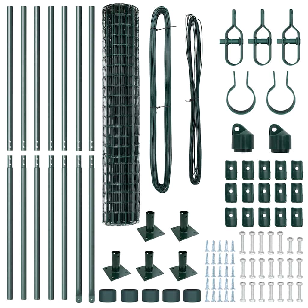 Τεντώτο με στήριγμα Πράσινο 1,5 x 10 m Χάλυβας και PVC