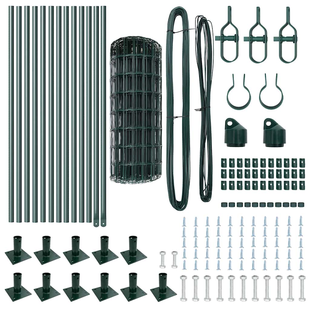 Τεντώτο με στήριγμα Πράσινο 0,6 x 25 μ Χάλυβας και PVC