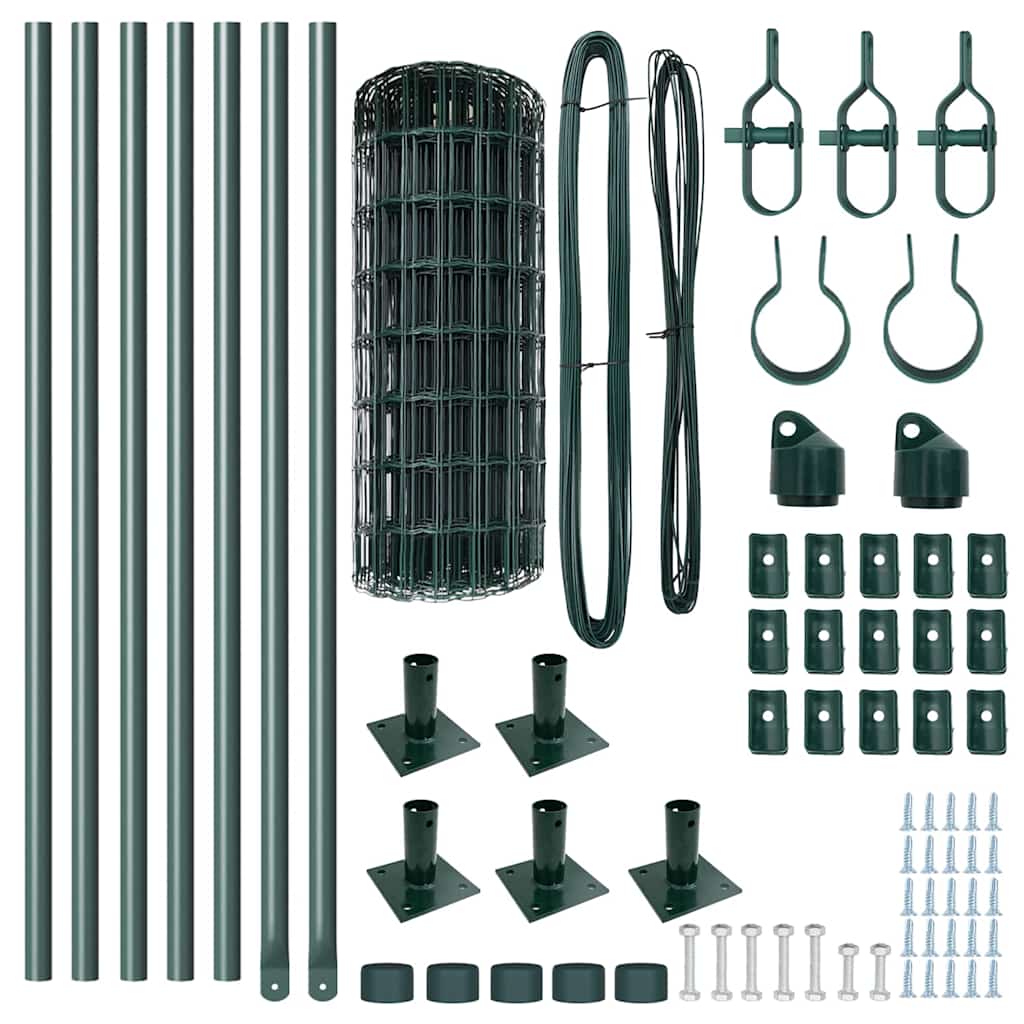 Τεντώτο με στήριγμα Πράσινο 0,6 x 10 μ Χάλυβας και PVC