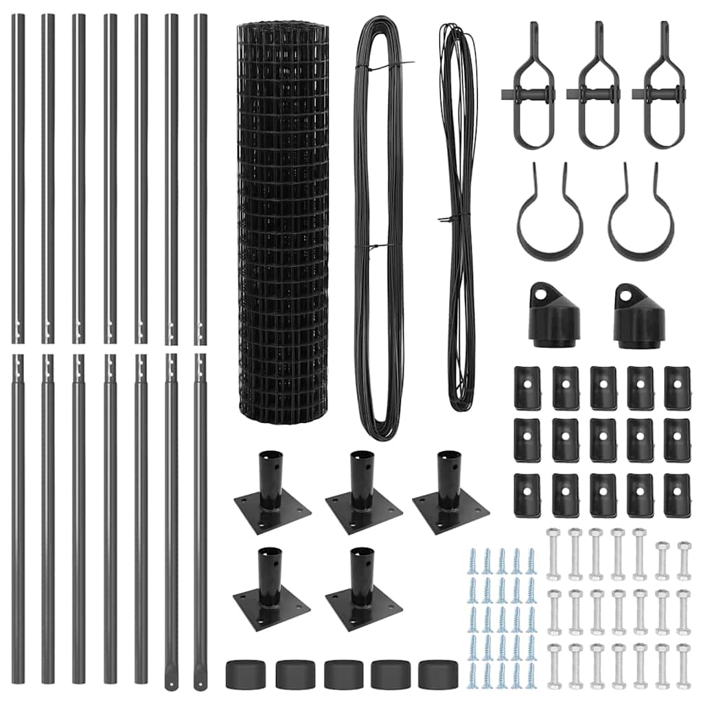 Τεντώτο με στήριγμα Γκρι 0,8 x 10 m Χάλυβας και PVC