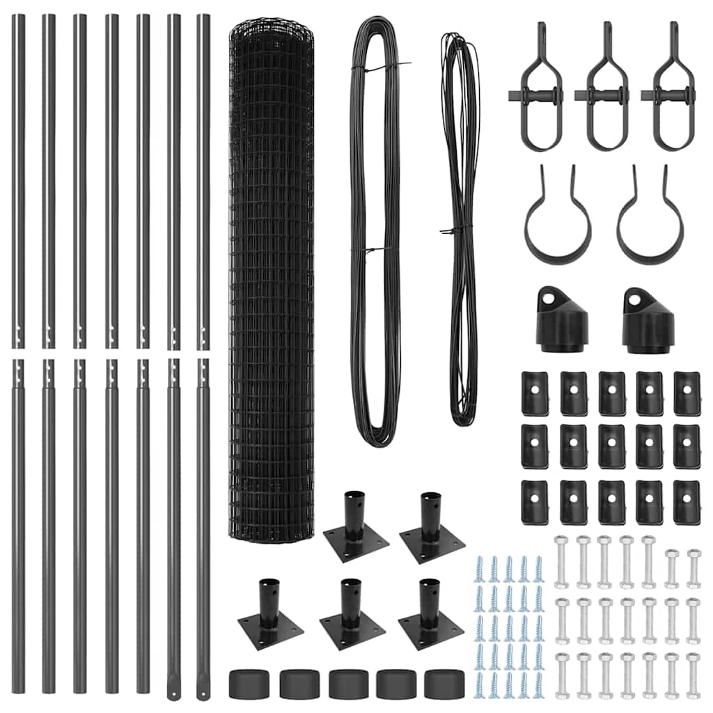 Τεντώτο με στήριγμα Γκρι 1,5 x 10 m Χάλυβας και PVC