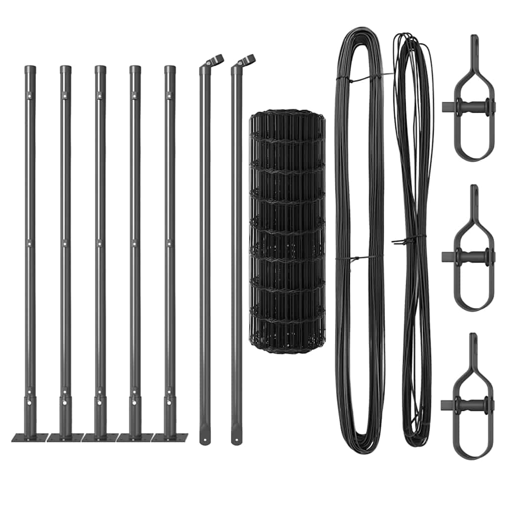 Τεντώτο με στήριγμα Γκρι 0,4 x 10 μ Χάλυβας και PVC - Pakobazaar