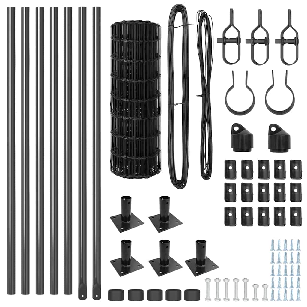 Τεντώτο με στήριγμα Γκρι 0,6 x 10 μ Χάλυβας και PVC