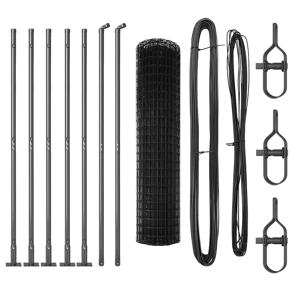 Τεντώτο με στήριγμα Γκρι 1 x 10 m Χάλυβας και PVC