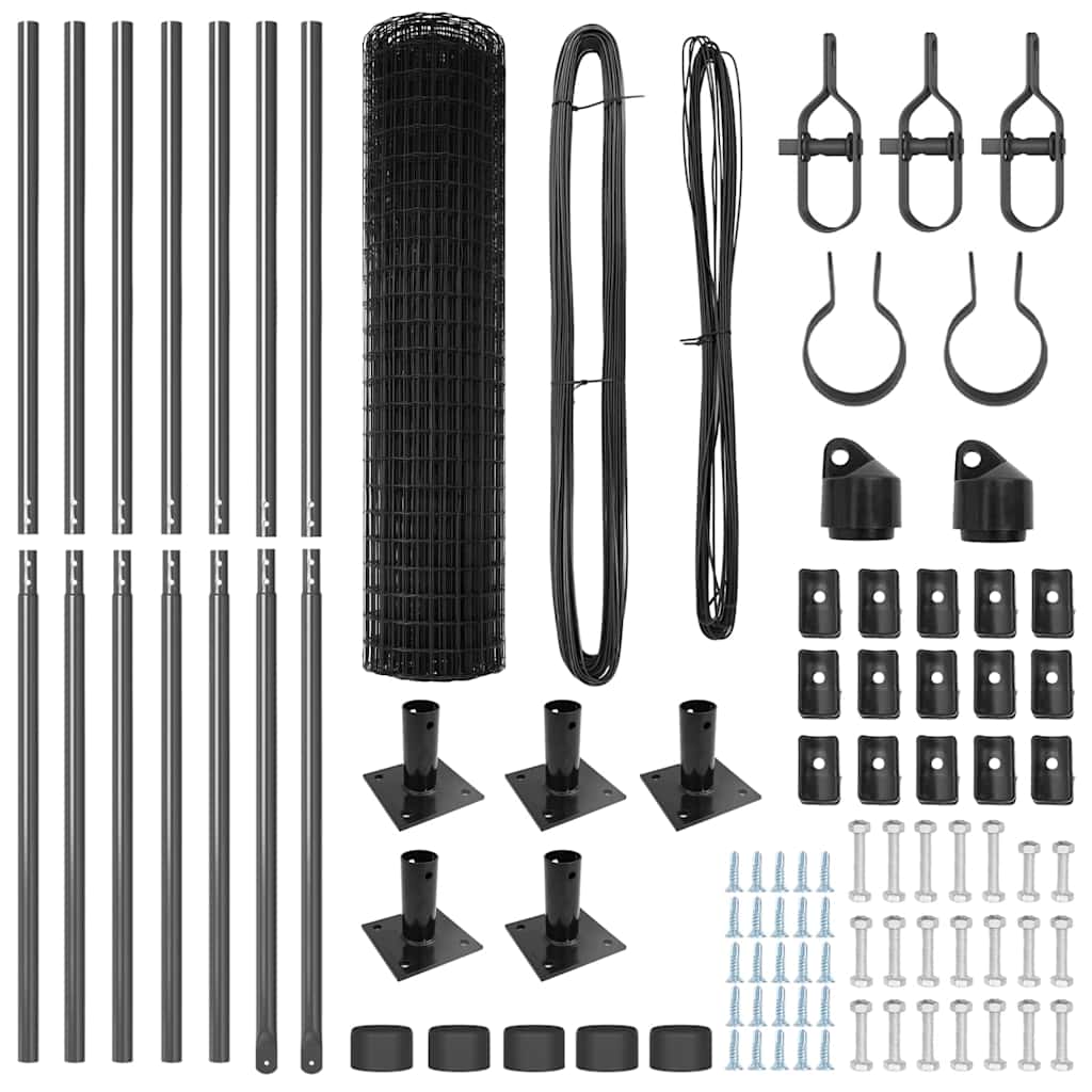 Τεντώτο με στήριγμα Γκρι 1 x 10 m Χάλυβας και PVC