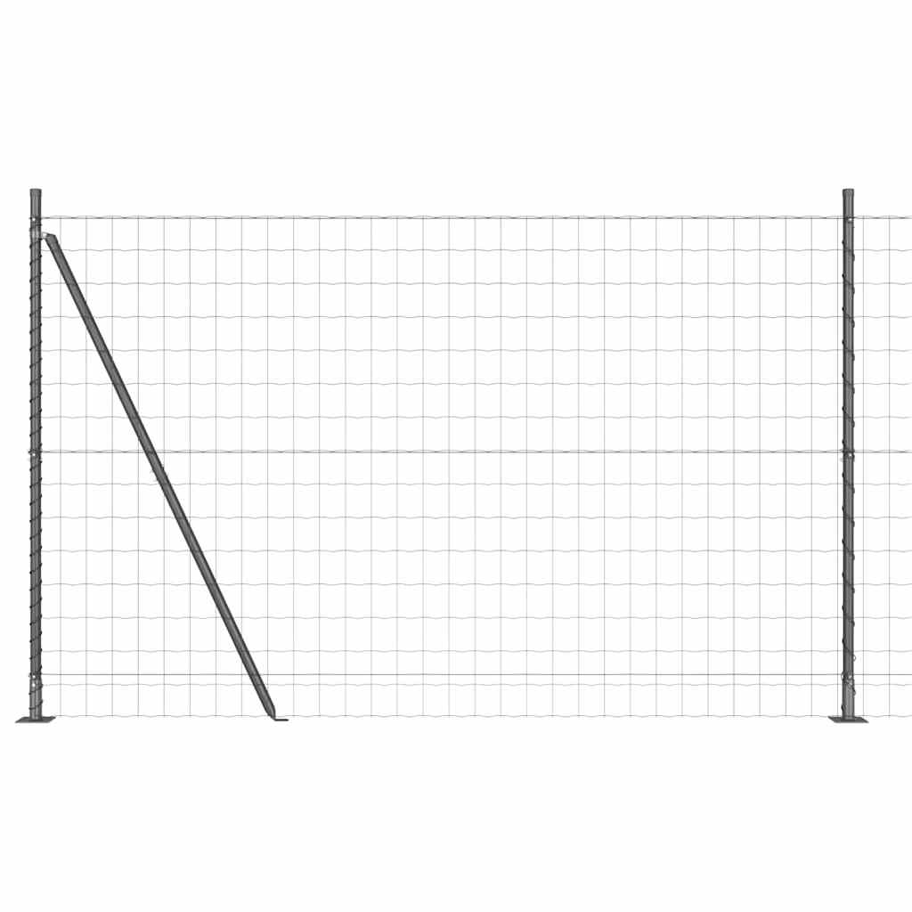 Ευρωπαϊκός Φράκτης με Σκυρόδετη Βάση 10 x 1,4 μ Γκρι Δίχτυ