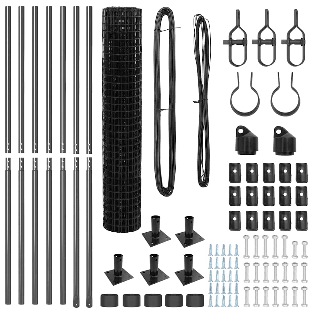 Τεντώτο με στήριγμα Γκρι 1,6 x 10 m Χάλυβας και PVC