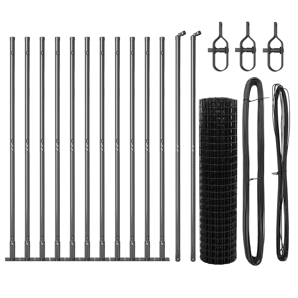 Τεντώτο με στήριγμα Γκρι 1 x 25 m Χάλυβας και PVC