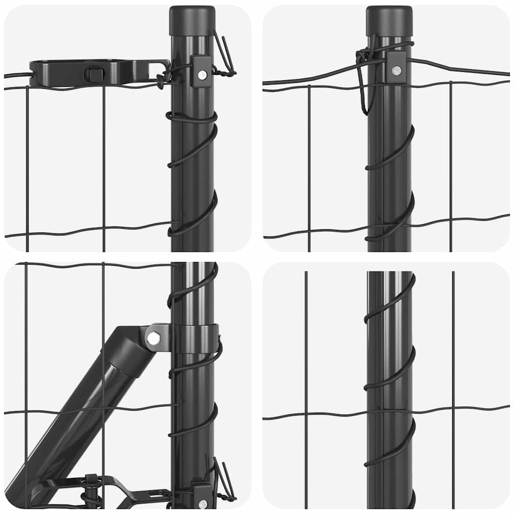 Τεντώτο με στήριγμα Γκρι 0,8 x 25 m Χάλυβας και PVC