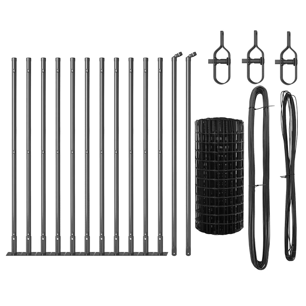 Τεντώτο με στήριγμα Γκρι 0,4 x 25 μ Χάλυβας και PVC