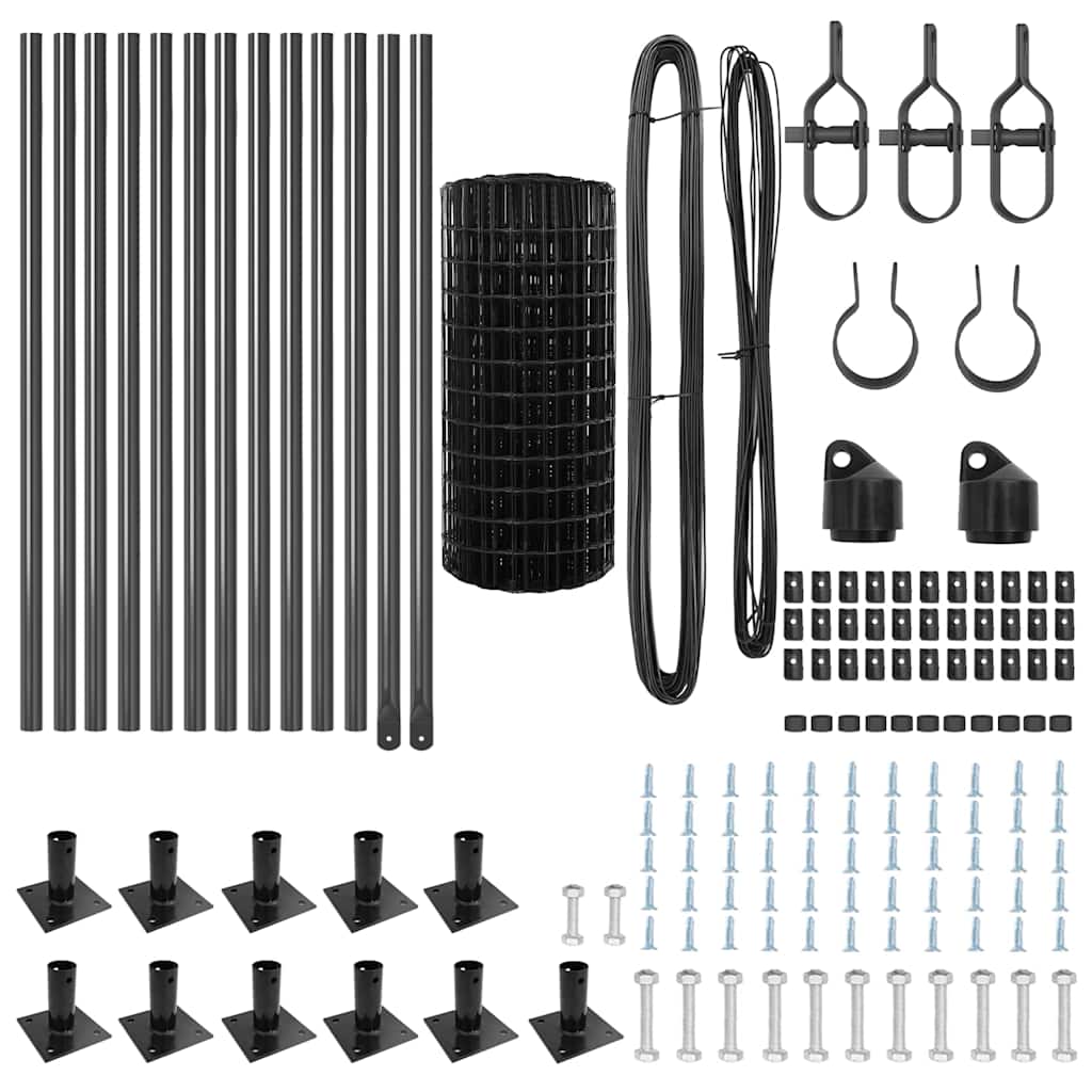 Τεντώτο με στήριγμα Γκρι 0,6 x 25 μ Χάλυβας και PVC