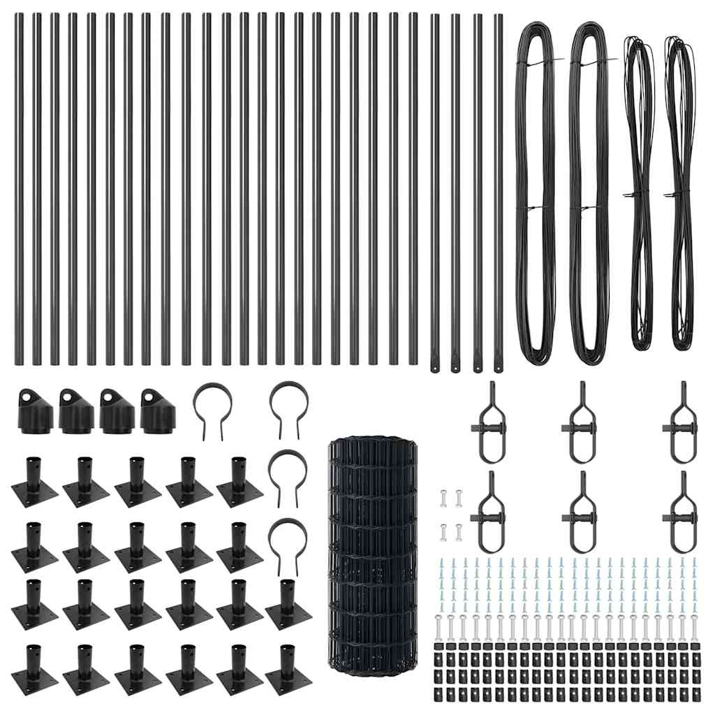 Τεντώτο με στήριγμα Γκρι 0,6 x 50 μ. Χάλυβας και PVC