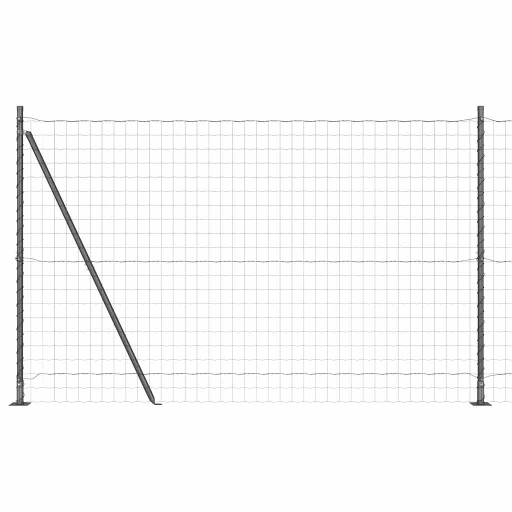 Ευρωπαϊκός Φράκτης με Σκυρόδετη Βάση 10 x 1,6 m Γκρι Δίχτυ