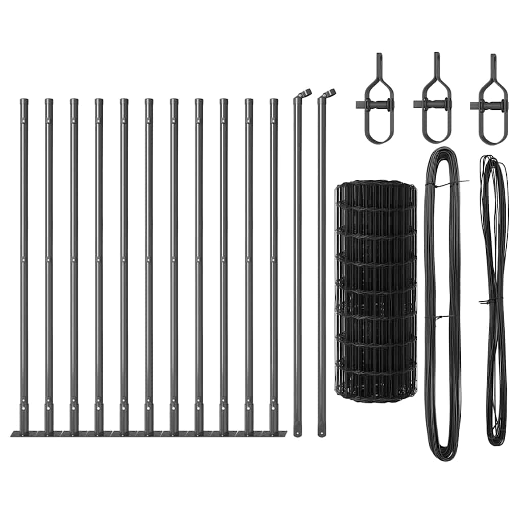 Τεντώτο με στήριγμα Γκρι 0,4 x 25 μ Χάλυβας και PVC