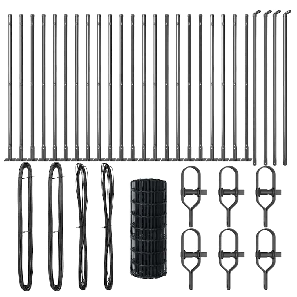 Τεντώτο με στήριγμα Γκρι 0,4 x 50 μ. Χάλυβας και PVC