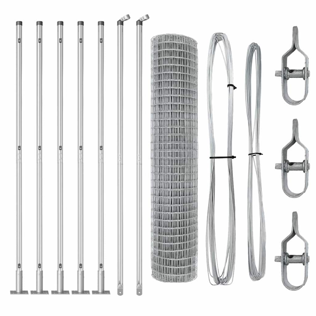 Τεντώτο με στήριγμα Ασημί 1,5 x 10 m Ατσάλι