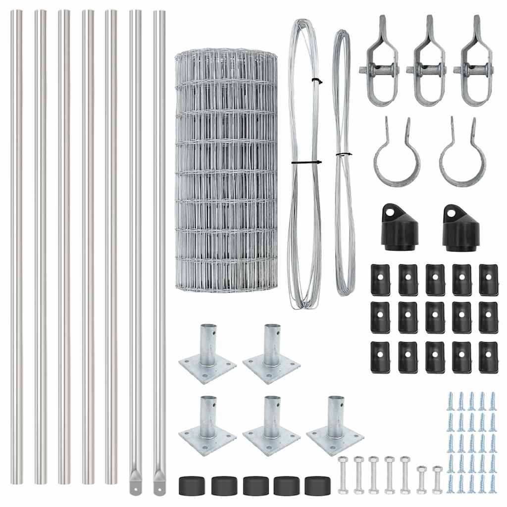 Τεντώτο με στήριγμα Ασημί 0,6 x 10 μ Ατσάλι