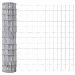 Ευρωπαϊκό Φράχτη Υπαίθρου με Σκυρόδετη Βάση 10 x 0,8 μ Ασημί