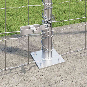 Ευρωπαϊκό Φράχτη Υπαίθρου με Σκυρόδετη Βάση 10 x 1,5 m Ασημί
