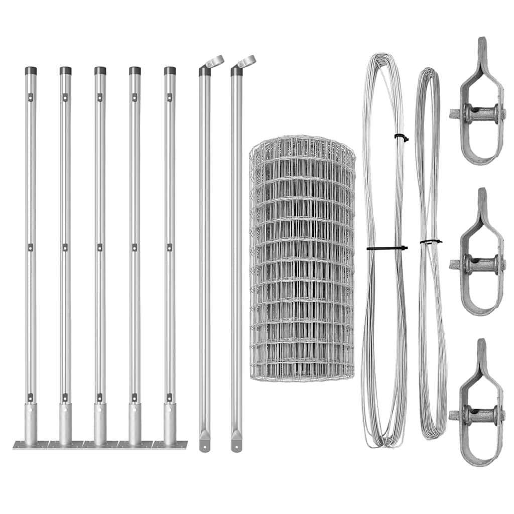 Τεντώτο με στήριγμα Ασημί 0,6 x 10 μ Ατσάλι