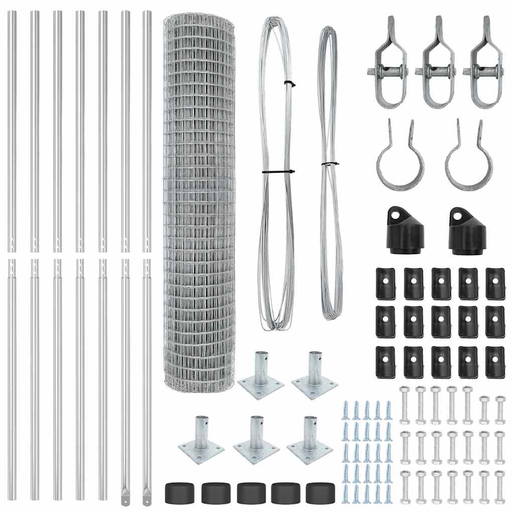 Τεντώτο με στήριγμα Ασημί 1,5 x 10 m Ατσάλι