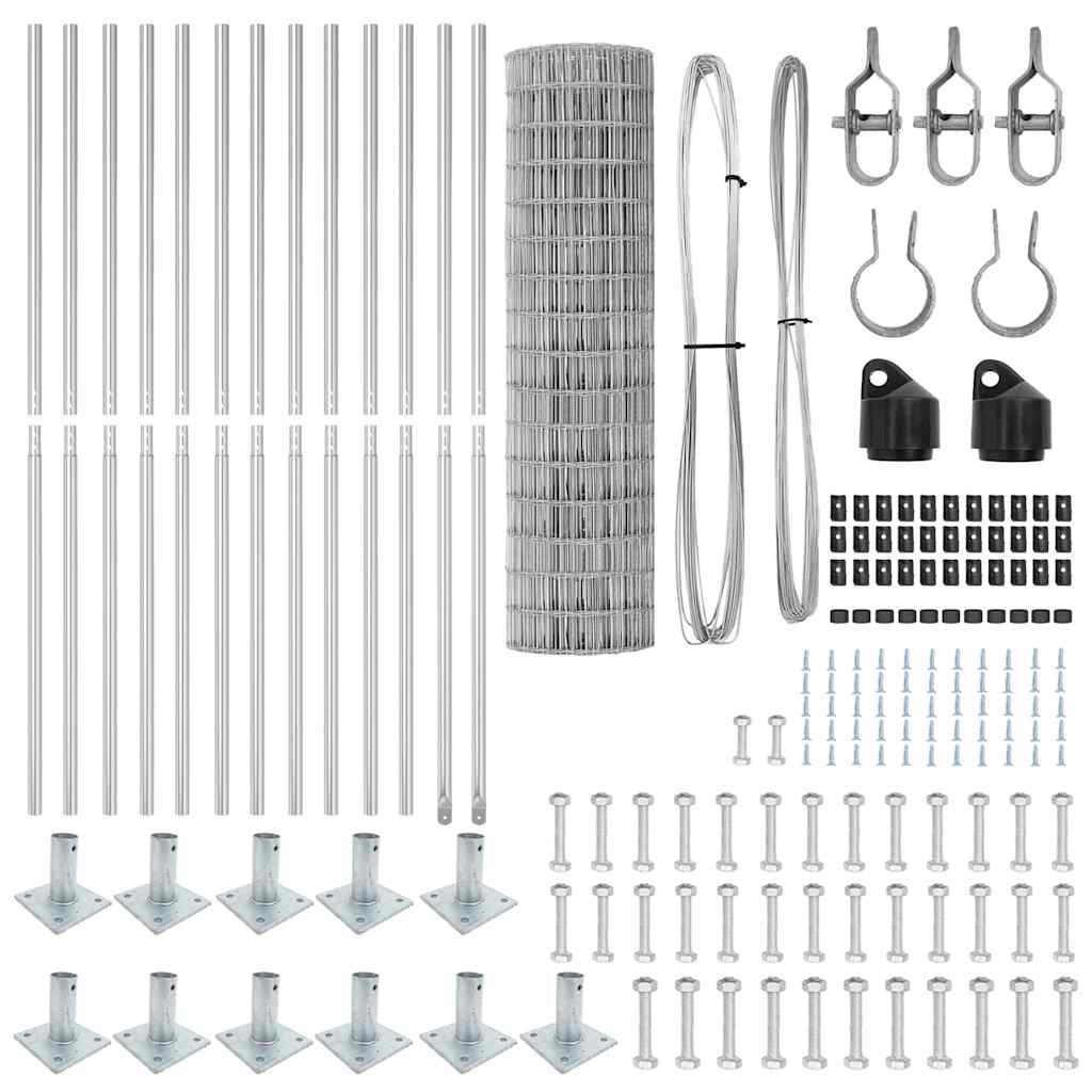Τεντώτο με στήριγμα Ασημί 0,8 x 25 m Ατσάλι