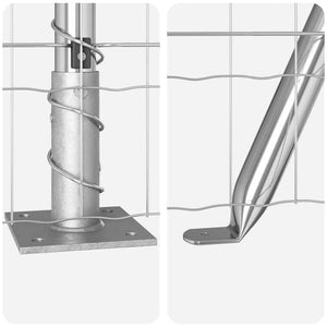 Ευρωπαϊκό Φράχτη Υπαίθρου με Σκυρόδετη Βάση 50 x 0,4 μ Ασημί